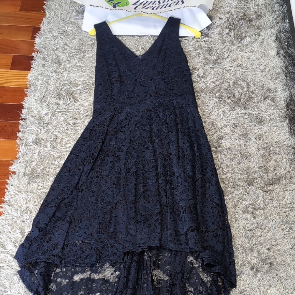 Elegant Navy Lace Dress